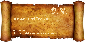 Dudek Mónika névjegykártya